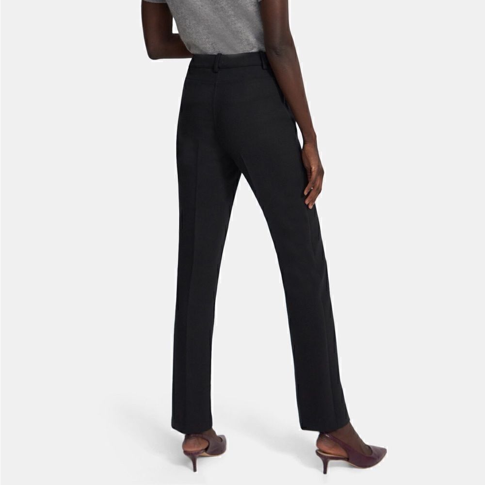 Theory Canton Wool Bi-Stretch Straight Jean - Black